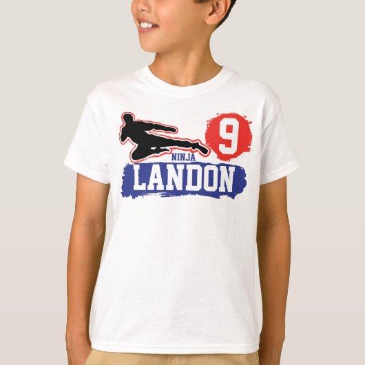 T-shirt Arts Martiaux Ninja Guerrier Thème Anniversaire Ga (Devant)