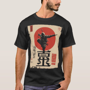 T-shirt Arts martiaux Ninja Japonais Red Sun Action Art