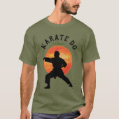 T-shirt Arts martiaux Noirs Silhouette Karate Mens (Devant)