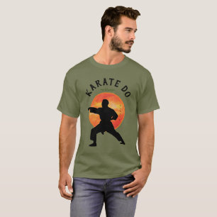 T-shirt Arts martiaux Noirs Silhouette Karate Mens
