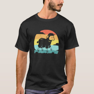 T-shirt Artsy Pet Sheep Design Sheep Retro Vintage Sunset