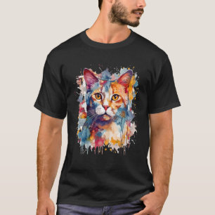 T-shirt Artwork Chat Splash Animal Visage Chat Kitty Lo