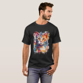 T-shirt Artwork Chat Splash Animal Visage Chat Kitty Lo (Devant entier)