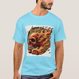 T-shirt Artwork de crâne flamboyant
