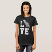 T-shirt Artwork de perroquets gris africains (Devant entier)