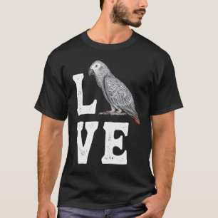 T-shirt Artwork de perroquets gris africains