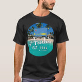 T-shirt "Aruba Est. Plage Drapeau 1986" (Devant)