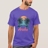 T-shirt Aruba Island Design (Version 2) - Basic Dark T-Shi (Devant)