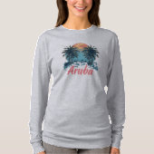 T-shirt Aruba Island Design (Version 2) - Long-Sleev de ba (Devant)