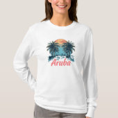 T-shirt Aruba Island Design (Version 2) - Long-Sleev de ba (Devant)