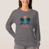 T-shirt Aruba Island Design (Version 2) - Long-Sleev de ba (Devant)