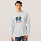 T-shirt Aruba Island Design (Version 2) - Long-Sleev de ba (Devant entier)