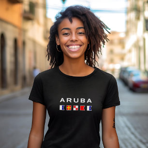T-shirt Aruba Maritime Signal Nautique Drapeaux Couleur fo