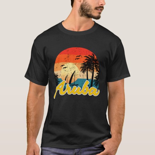 T-shirt Aruba Souvenirs Caribbean Islands Vacation Vacay M (Devant)