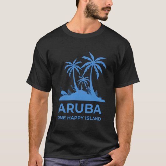T-shirt Aruba Une Île Heureuse (Devant)