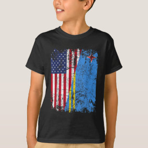 T-shirt ARUBAN RACINE LE Drapeau semi-américain ARUBA FLAG
