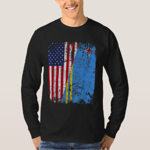T-shirt ARUBAN RACINE LE Drapeau semi-américain ARUBA FLAG