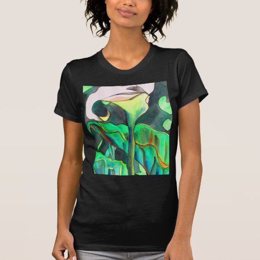 T-shirt Arum Lily aquarelle peinture originale (Devant)
