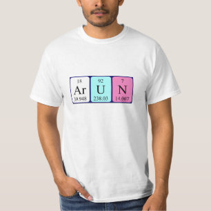 T-shirt Arun nom de table périodique chemise
