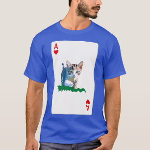 T-shirt As de cœur carte à jouer avec chat