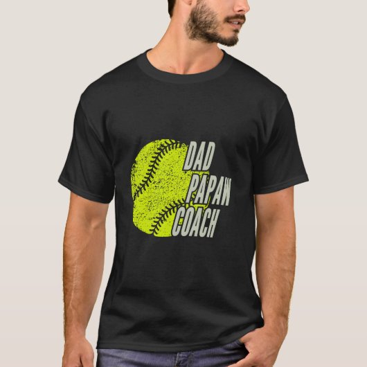 T-shirt As Softball Dad Papaw Coach (Devant)