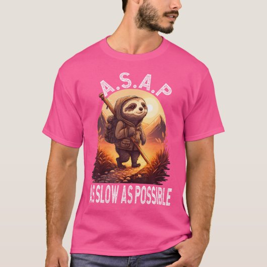 T-shirt Asap Aussi Lent Que Possible Sloth Randonnée Campi (Devant)