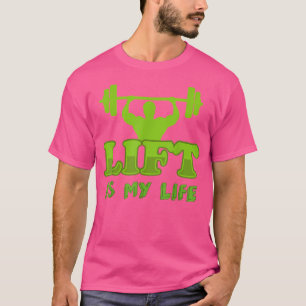 T-shirt Ascenseur est ma vie Weighter-lifter Barbell Desig