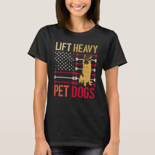 T-shirt Ascenseur Heavy Pet Dogs Gym pour poids ascenseurs