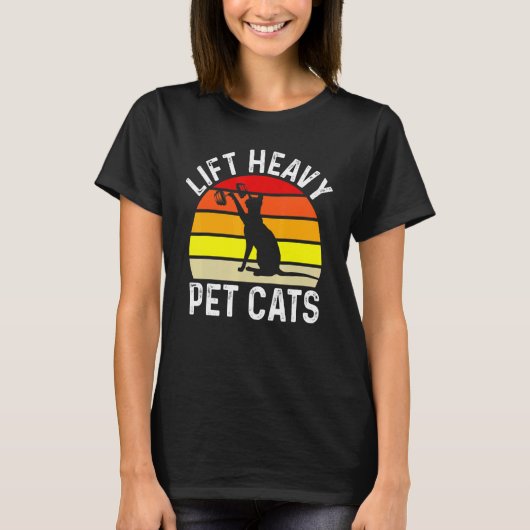 T-shirt Ascenseur Lourds Chats pour animaux de compagnie B (Devant)