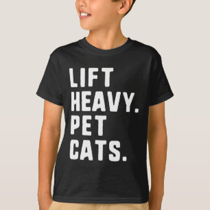 T-shirt Ascenseur Lourds Pet Cats Drôle Gym Entraînement P