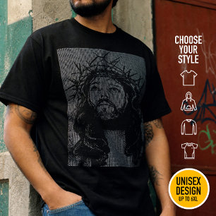 T-shirt ASCII Art Jésus Couronne d'Épines Jean 19:30