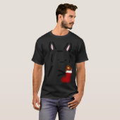T-shirt ASCII Bunny Rabbit Holding Christmas Stocking (Devant entier)