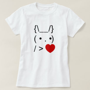 T-shirt ASCII Text Art Bunny Rabbit Donner le coeur