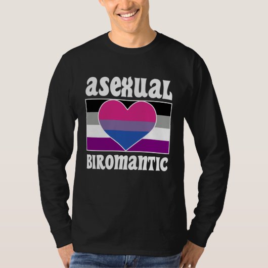 T-shirt Asexual Biromantic Pride Flag Cute  Ace Aesthetic (Devant)