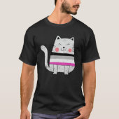 T-shirt Asexual Flag LGBTQ Cats Pride Cat (Devant)