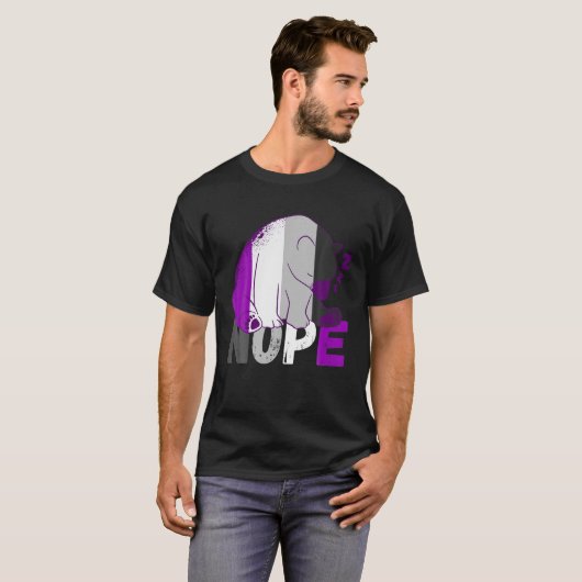 T-shirt Asexual Flag Nope Speeping Bear Ace Asexual LGBQA (Devant entier)