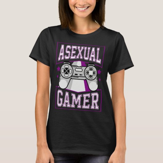 T-shirt Asexual Gamer Video Games  Cute Trendy Ace Pride S (Devant)