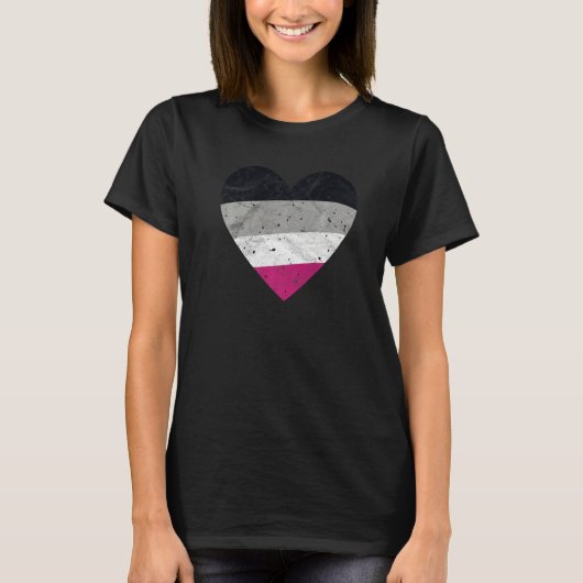 T-shirt Asexual Heart with Ace Flag Asexuality Pride Mont (Devant)