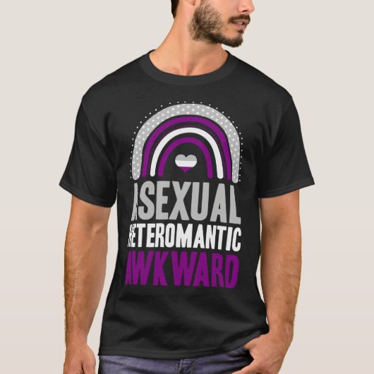 T-shirt Asexual Heteroromantic Awkward Asexual Pride Bohem (Devant)