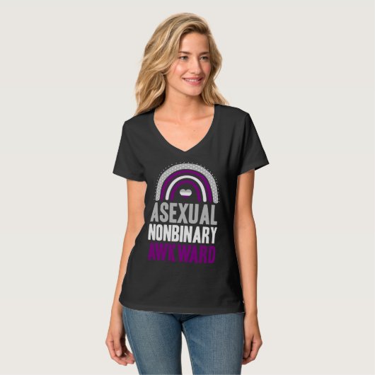T-shirt Asexual Nonbinary Awkward Asexual Pride Bohemian R (Devant entier)