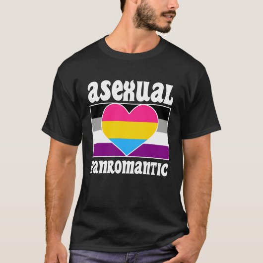 T-shirt Asexual Panromantic Pride Flag Cute  Ace Aesthetic (Devant)