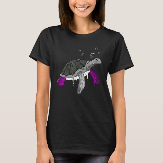 T-shirt Asexual Pride Ace Flag Sea Turtle Subtle LGBTQ (Devant)