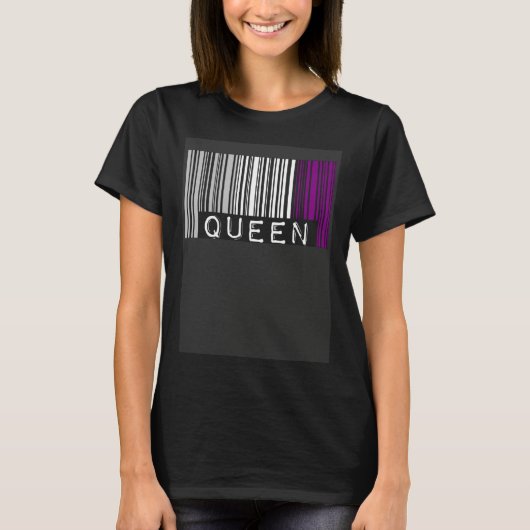 T-shirt Asexual Queen Barcode Asexual Pride Flag Aesthetic (Devant)