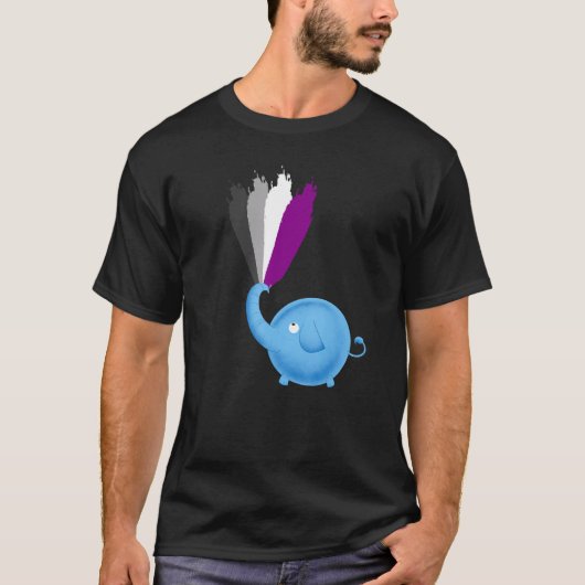 T-shirt Asexualité Drapeau mignon Eléphant Ace Lgbtq Pride (Devant)