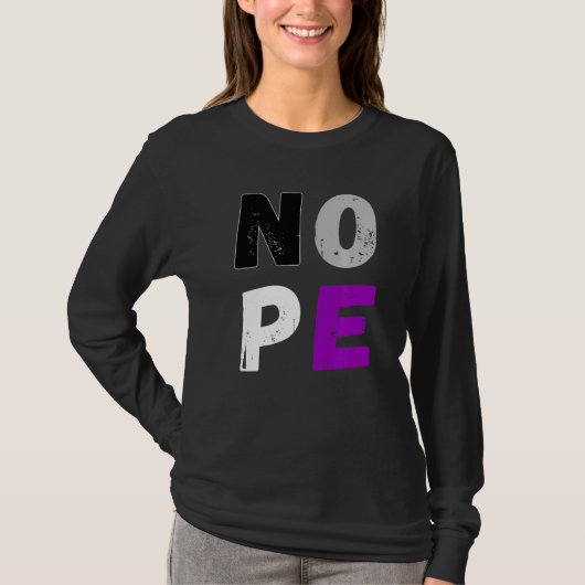 T-shirt Asexualité Nope Drapeau Ace Drapeau Asexuel Lgbt F (Devant)