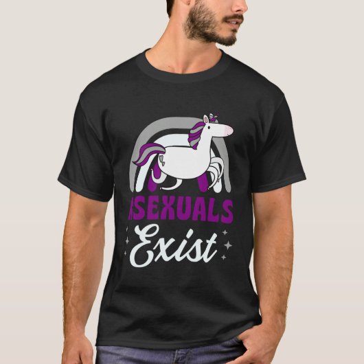 T-shirt Asexuals Exist Asexual Pride Minimalist Rainbow Un (Devant)