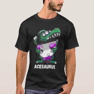 T-shirt Asexuel Rex Dino Ace Heart Lgbqa Aexé Drapeau Asex