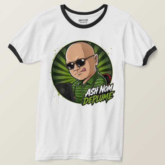 T-shirt Ash Nom DePlume Ringer (Design devant)