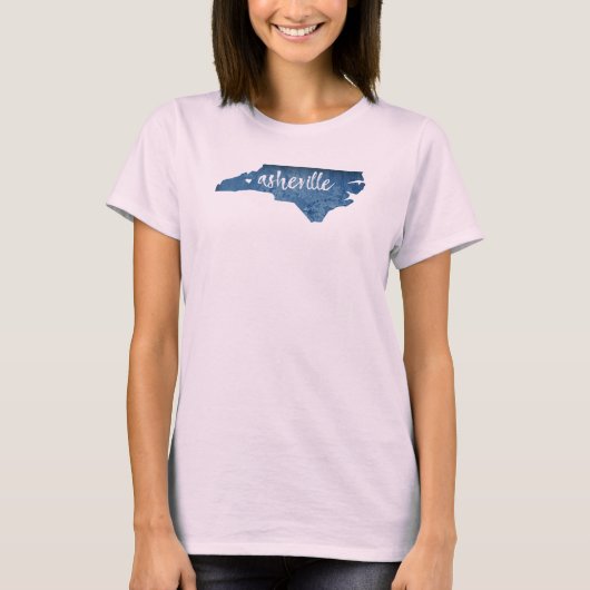 T-shirt Asheville Caroline du Nord Grain de bois (Devant)
