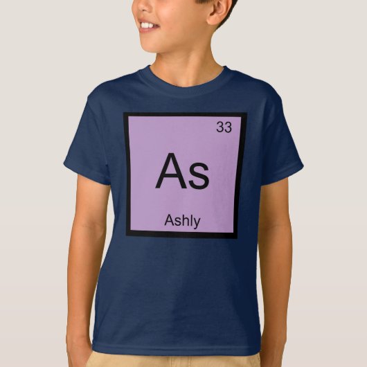 T-shirt Ashly Nom Chimie Élément Tableau Périodique (Devant)